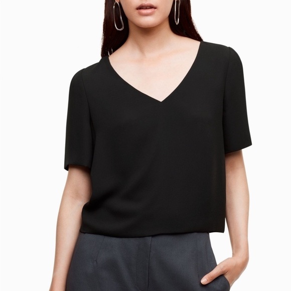Aritzia Tops - Aritzia Babaton Randy Black V-
Neck Blouse size xs